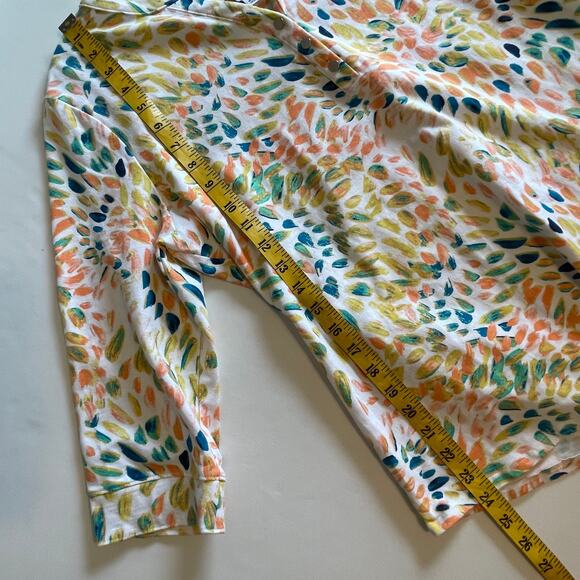 D & Co Dandelion Geo Henley Tee Womens Medium Multicolor Cotton Casual Knit Top - Picture 7 of 7